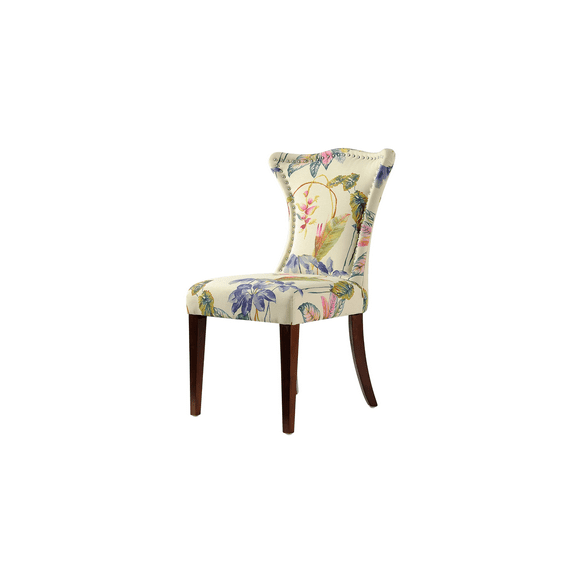 Paradise Upholstered Accent Chair Off White Floral Fabric