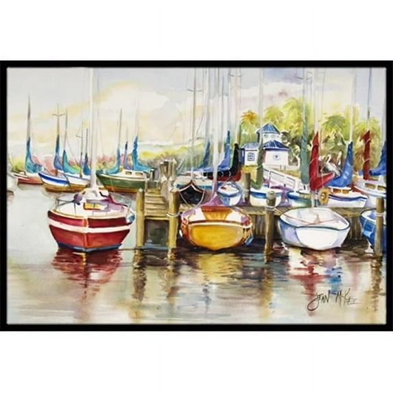 Paradise Yacht Club II Sailboats Indoor & Outdoor Mat- 18 x 27 in.