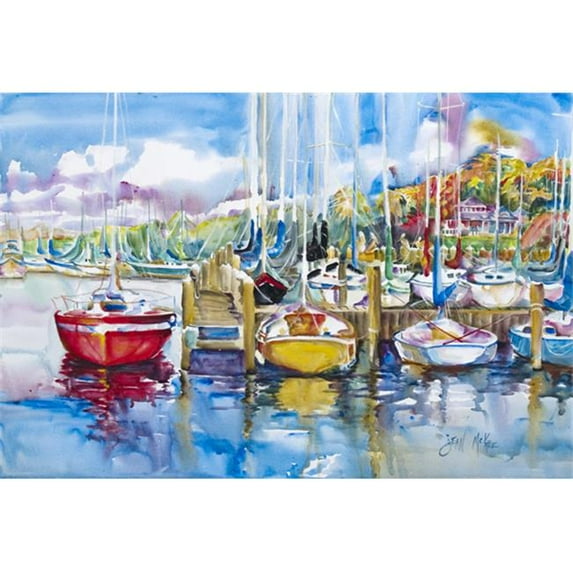 Paradise Yacht Club Sailboats Fabric Placemat