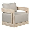 thumbnail image 1 of Paradiso Outdoor Teak Natural Look Swivel Chair - Gray Fabric, 1 of 5