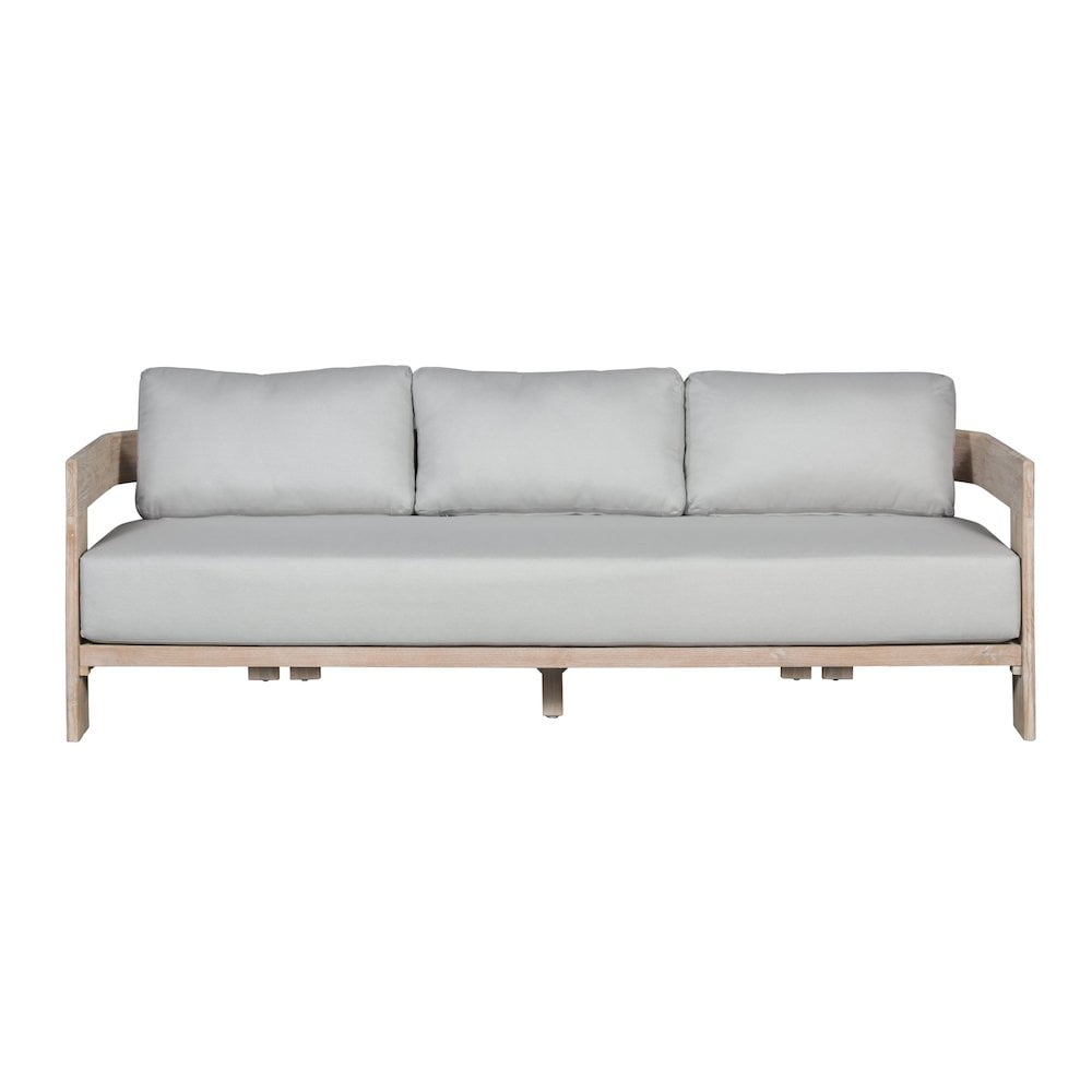 Paradiso Light Gray Teak Wood Sectional Sofa