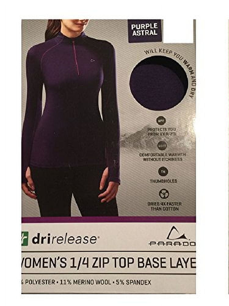 Paradox Drirelease Women's 1/4 Zip Top Base Layer Purple Astral Small