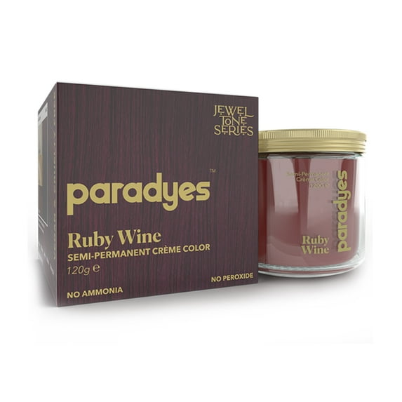 Paradyes Ruby Wine Semi Permanent Hair Dye, 4.2 fl oz, Vegan and Ammonia Free, For Women and Men