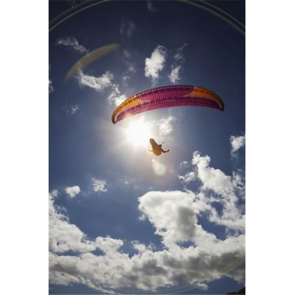 Paraglider At Makapuu Point - Oahu Hawaii United States of America Poster Print by Kelly Fitzgerald - 12 x 19