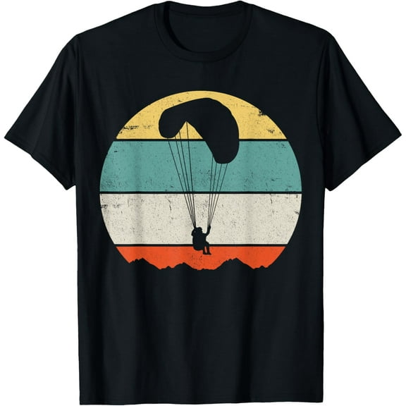 Paragliding Paraglider Retro Gift T-Shirt men and women can wear, black, white, gifts