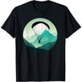 thumbnail image 1 of Paragliding Pilot - Mountain Peaks Parachute Paraglider T-Shirt men and women can wear, black, white, gifts, 1 of 4