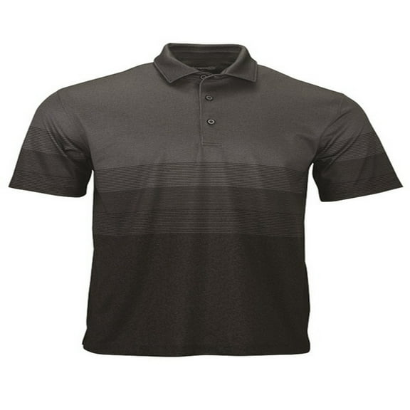Paragon 153 Belmont Comfort Stretch Sublimated Striped Performance Polo-Gray Heather-3XL