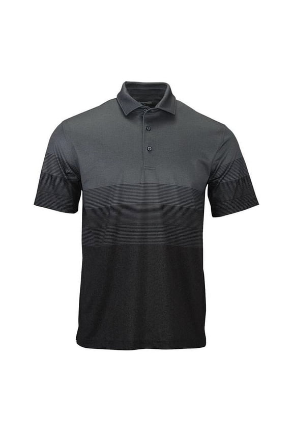 Paragon 153 Belmont Comfort Stretch Sublimated Striped Performance Polo-Gray Heather-S