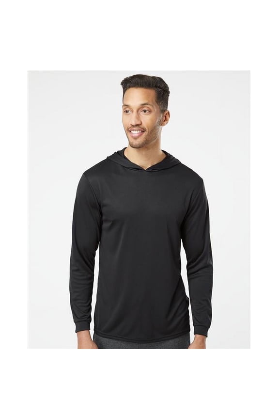 Paragon B10571669 Bahama Performance Hooded Long Sleeve T-Shirt, Neon Orange - 4XL