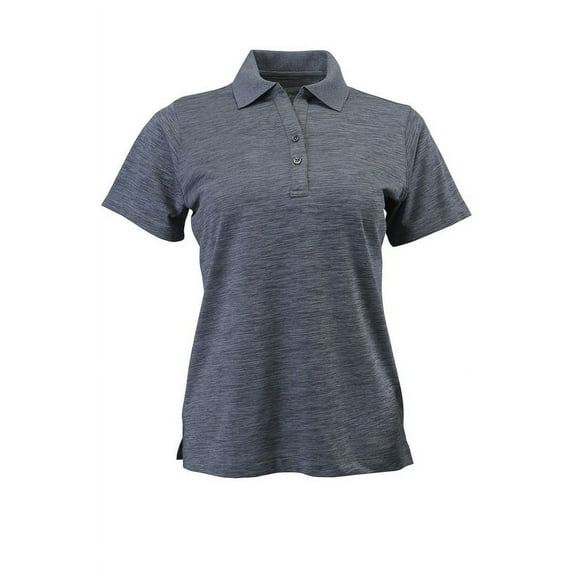 Paragon B11671583 Women Dakota Striated Heather Polo T-Shirt, Steel Grey Heather - Small
