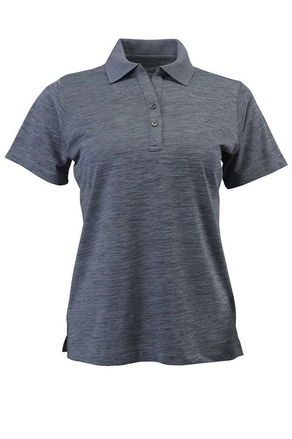 Paragon B11671584 Women Dakota Striated Heather Polo T-Shirt, Steel Grey Heather - Medium