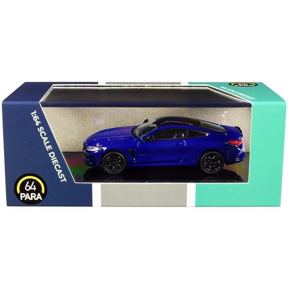 Paragon BMW M8 Coupe Marina Bay Blue Metallic with Black Top 1 by 64 Scale Diecast Model Car