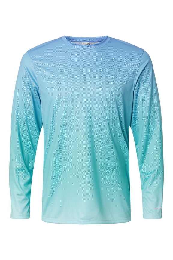 Paragon Barbados Performance Pin Dot Long Sleeve T-Shirt, Blue Mist/ Light Teal - L