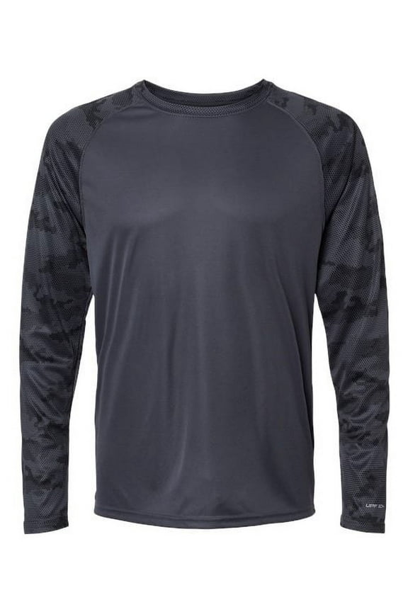 Paragon Cayman Performance Camo Colorblock Long Sleeve T-Shirt, Graphite - XL