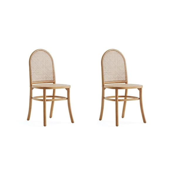 Manhattan Comfort Paragon 19.29" Wood Dining Chair in Natural (Set of 2)