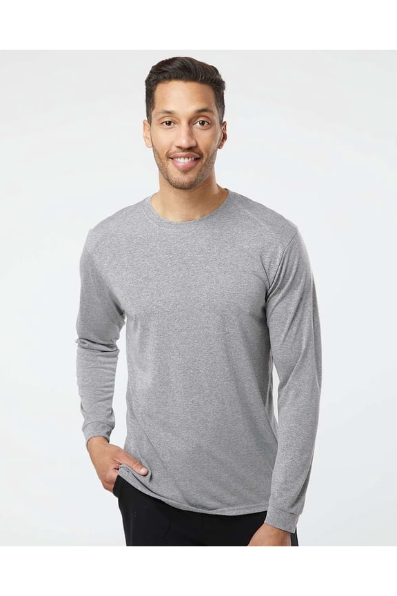 Paragon Long Islander Performance Long Sleeve T-Shirt, Heather Grey - XS