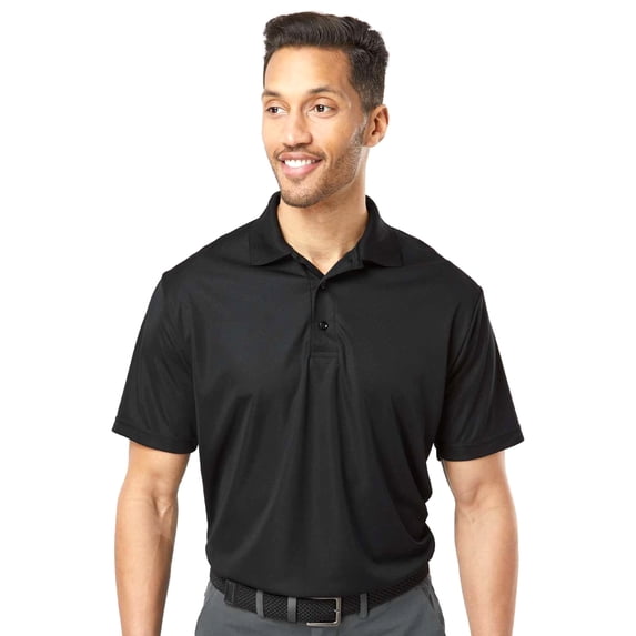 Paragon Men's Performance Polo Shirt With 3-Button Golf Polo Shirts 100% Polyester Dry Fit Tee Shirt, Black M