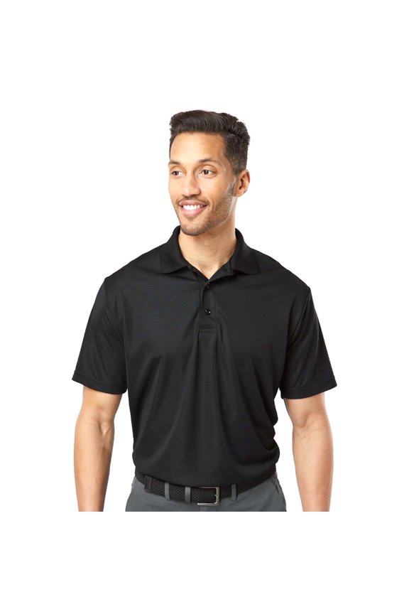 Paragon Men's Performance Polo Shirt With 3-Button Golf Polo Shirts 100% Polyester Dry Fit Tee Shirt, Black S