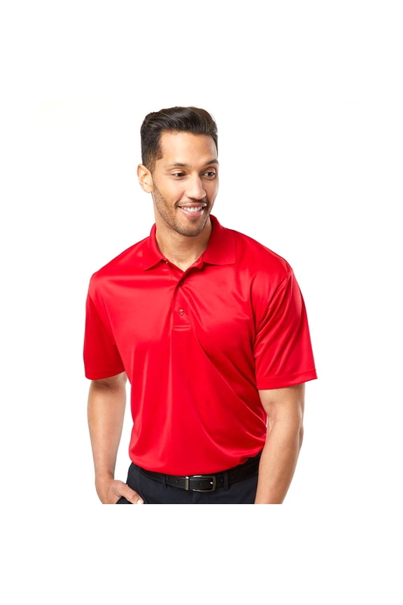 Paragon Men's Performance Polo Shirt With 3-Button Golf Polo Shirts 100% Polyester Dry Fit Tee Shirt, Deep Red XL