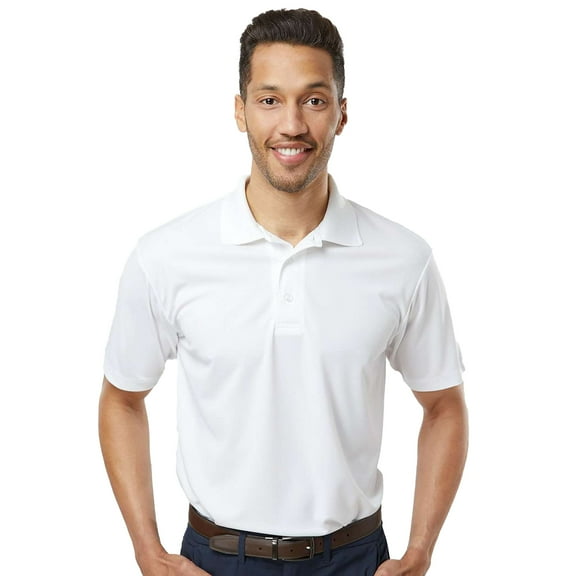 Paragon Men's Performance Polo Shirt With 3-Button Golf Polo Shirts 100% Polyester Dry Fit Tee Shirt, White S