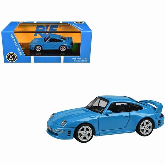 Paragon PA-55377 1995 RUF CTR2 Mexico Blue 1-64 Scale Diecast Model Car