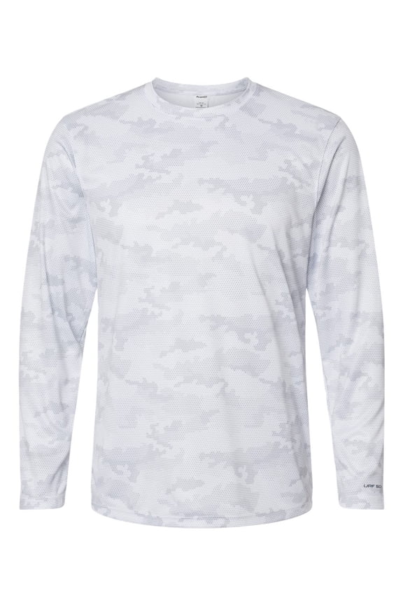 Paragon Pompano Performance Camo Long Sleeve T-Shirt, White - M