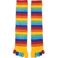 thumbnail image 1 of Paragon Rainbow Striped Toe Socks – Comfort Fit Polyester/Spandex Pair, 1 of 4