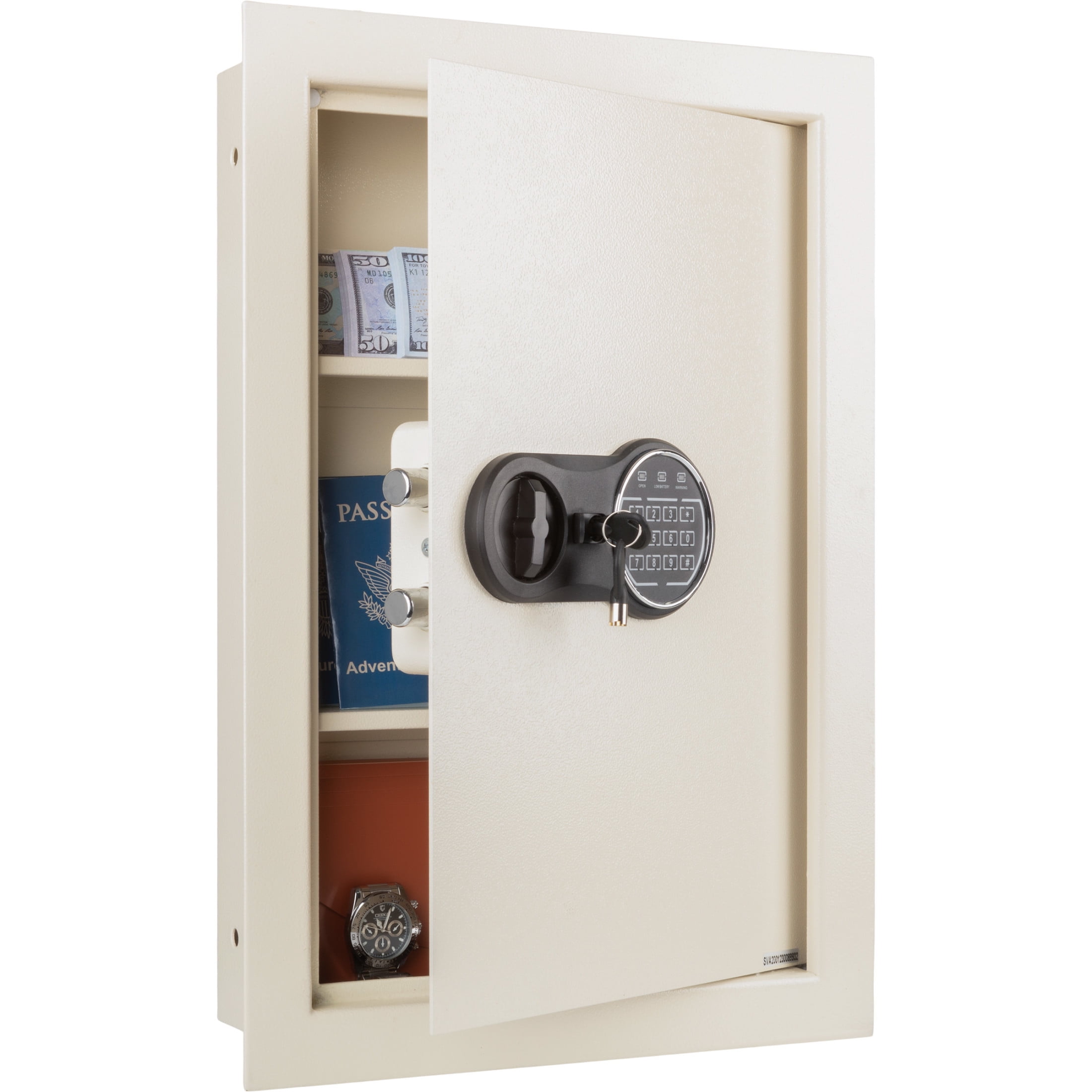 Paragon Safes In-Wall Safe with Digital Keypad and 2 Override Keys (Cream)