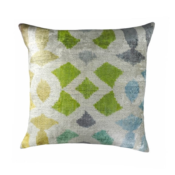Paragon Silk Velvet Ikat Throw Pillow Cover 24 X 24