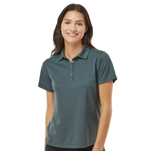 Paragon Women’s Saratoga Mini Mesh Performance Polo, 4-Button Placket Polyester Shirt, Carbon, 3XL