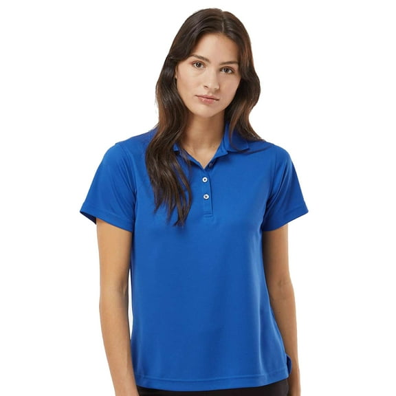 Paragon Women’s Saratoga Mini Mesh Performance Polo, 4-Button Placket Polyester Shirt, Royal, S