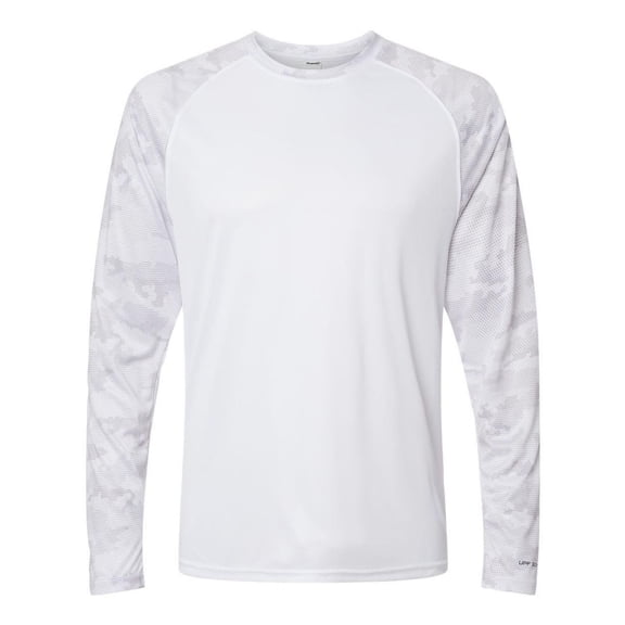 Paragon Cayman Performance Camo Colorblock Long Sleeve T-Shirt, White - L