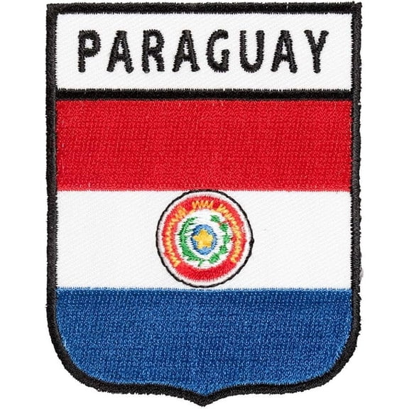 Paraguay Country Flag Shield Patch, Latin America Flag Patches