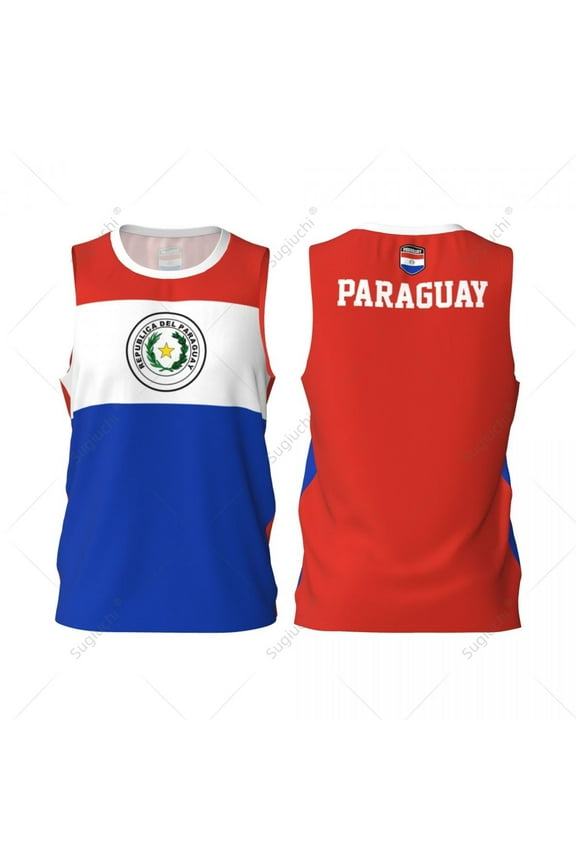 Paraguay Flag Men Basketball Sports Jersey Running Fitness Multifunction Sleeveless tshirt Exclusive Custom Name Nunber