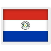 Paraguay National Flag Patriotic Vexillology World Flags Country Region Poster Artwork Framed Wall Art Print A4