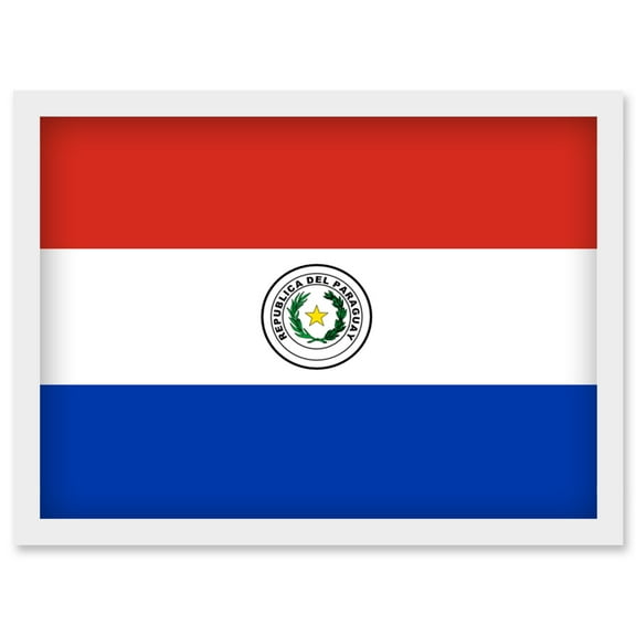 Paraguay National Flag Patriotic Vexillology World Flags Country Region Poster Artwork Framed Wall Art Print A4