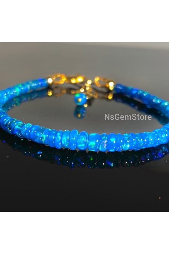 Paraiba Ethiopian Opal Bracelet: 925 Sterling Silver Jewelry, Handmade Gemstone Bracelet, Gift For Her