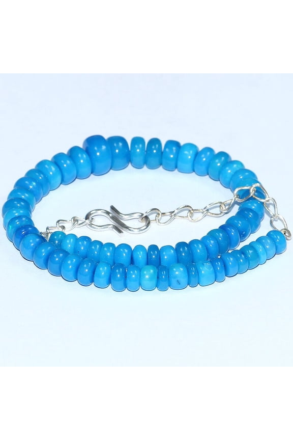 Paraiba Fire Opal 3-5mm Rondelle Shape Smooth Cut Beads 7 inch Adjustable Silver Plated Clasp Bracelet for men, women, unisex. Link Chain Stacking Bracelet.|LINK_05246