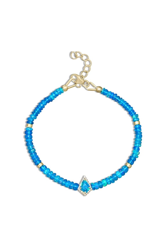 Paraiba Fire Opal 3mm Rondelle Shape Smooth Cut Beads 7 inch Adjustable Gold Plated Clasp Bracelet for men, women, unisex. Link Chain Stacking Bracelet.|LINK_05250