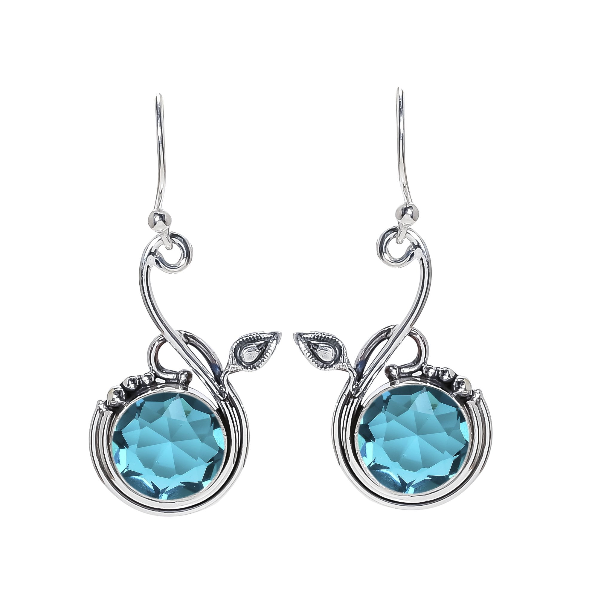 Paraiba Tourmaline Gemstone 925 sterling Silver Earring, Length 1.70\
