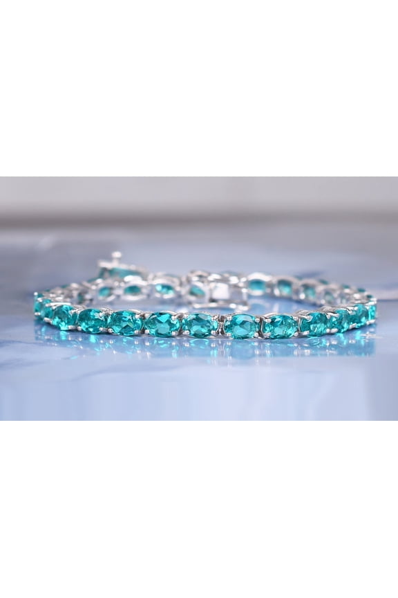 Paraiba Tourmaline Wedding Bracelet,Silver gold bridal Jewelry gift for her women