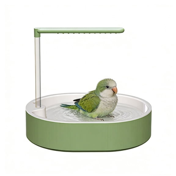 Parakeet Bird Bath for Cage Indoor,Parrot Bird Shower Budgie Bath Splash Guard,USB Charging Quiet Pump Detachable Bathtub,Automatic Circulating Water Bathtub for Pet Bird.