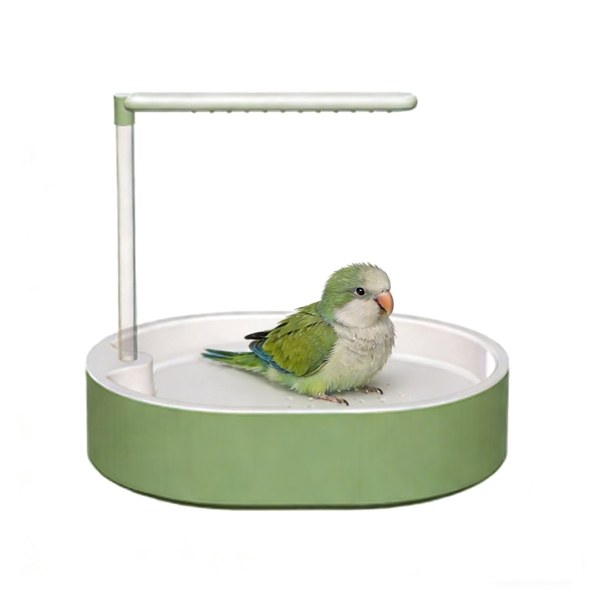 Parakeet Bird Bath for Cage Indoor,Parrot Bird Shower Budgie Bath Splash Guard,USB Charging Quiet Pump Detachable Bathtub,Automatic Circulating Water Bathtub for Pet Bird.