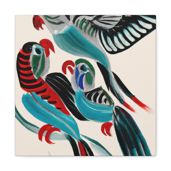 "Parakeet Harmony Singing" - Canvas