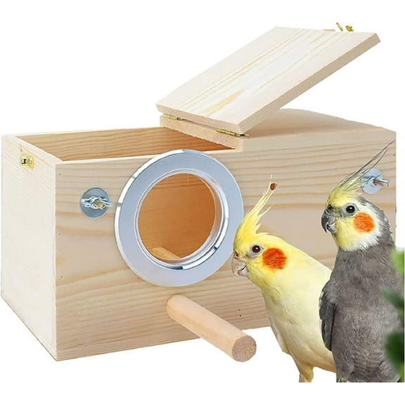 Parakeet Nest Box Budgie Nesting House Cockatiel Breeding Parrots Mating Box for Lovebirds Large and Medium-Sized Birds