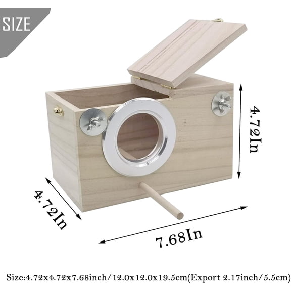 Parakeet Nesting Box Bird House Wood Breeding Box Parrots Mating Box for Lovebirds Budgie Finch Cockatoo Canary and Medium-Sized Birds(S)