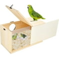 thumbnail image 1 of Parakeet Nesting Box Cockatiel Nesting Natural Pine Bird Nest Bird Breeding Box House Acrylic Transparent Bird Box with Detachable Wooden Board for Lovebirds Cockatiel Budgie Conure Parrot XL, 1 of 1