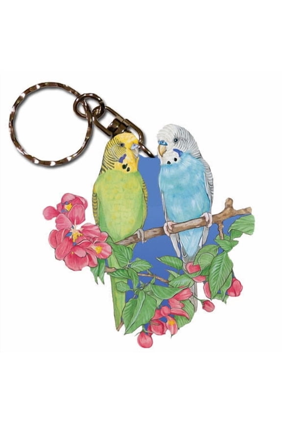 Parakeet Parrot Keychain, Souvenir Key Holder, Parrot Charm Tag, Pet Key Rings Craft Ornaments, Wooden Die-Cut