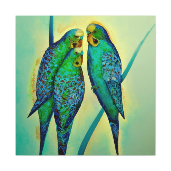 "Parakeets in Parfait". - Canvas