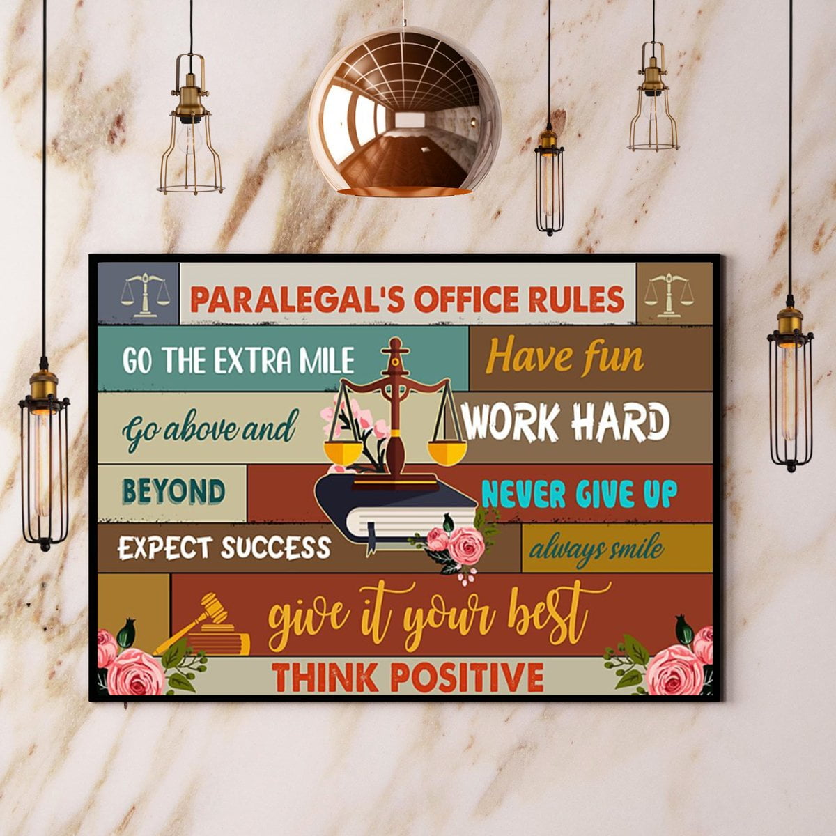 Paralegal Office Rules Think Positive Book Lovers Paper Poster No Frame ...